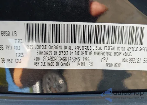 2016 Dodge Grand Caravan Sxt from USA, damaged, VIN 2C4RDGCG4GR145345